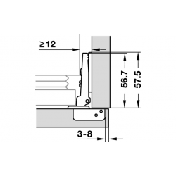 HINGE AND PLATE EA 48 MM FOR FRIDGE+ DOOR