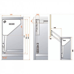 SALICE LIFT IT HL HERRAJES 364-440 MM SIN CERRADURA