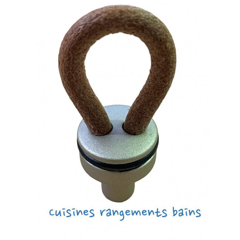 FAUVE LEATHER FURNITURE KNOB