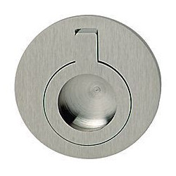 RUNDER MARINEBLAUER GRIFF Messing matt vernickelt