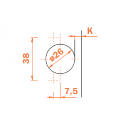 MINI BISAGRA SALICE 26 MM SIN BASE