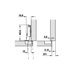 SCHARNIER SALICE 26 MM OHNE BODENPLATTE