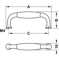 PORCELAIN HANDLE EA 96 MM
