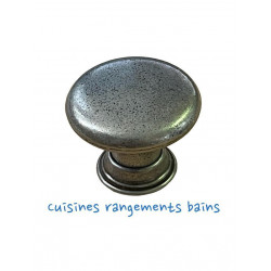 BOTÓN DIAM 32 MM SOBRE ROSETA DE ACERO ENVEJECIDO