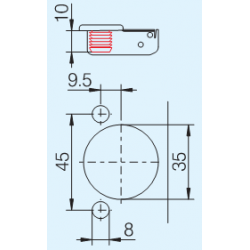 HALBAPPLIZIERTES FERRARI SCHARNIER OHNE GRUNDPLATTE