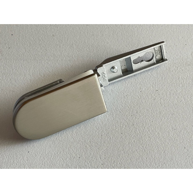 Hinge UGC for satin nickel glass door with rounded end