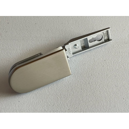 CHARNIERE UGC POUR PORTE EN GLACE NICKEL SATINE BOUTS RONS