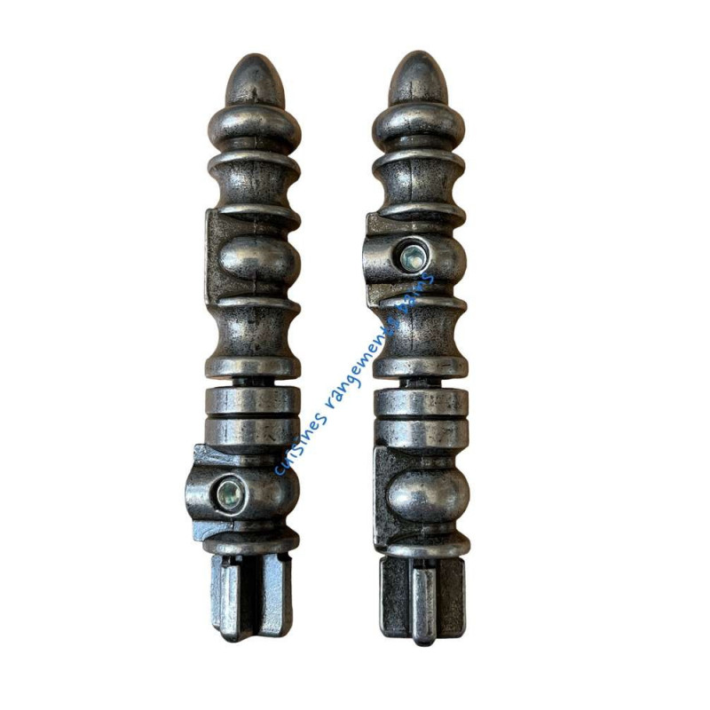 PAIRE EMBOUT FICHE A LACES VIEIL ARGENT