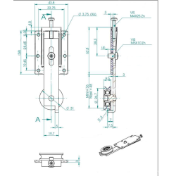 CUPBOARD CASTOR DIAM 31 SUPPORT AND LUG