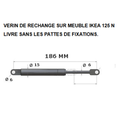 Vérin Ikea meuble haut relevable - Remplacement direct - Ref.