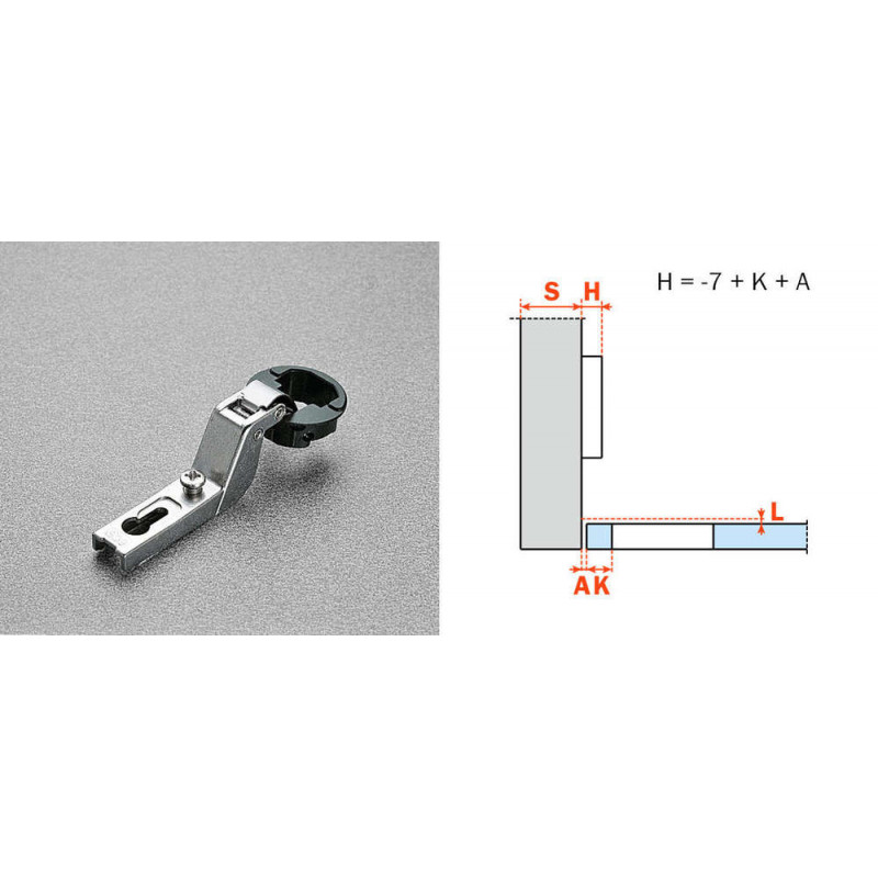 CHARNIERE SALICE MINI PORT IN GLACE WITHOUT EMBASE