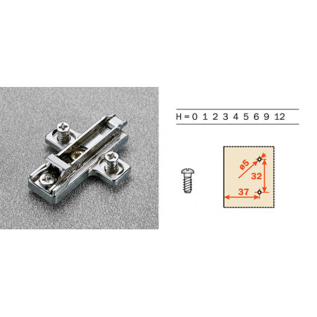 KREUZBARE SALICE -BUCHSE VORMONTIERTE SCHRAUBEN H 0