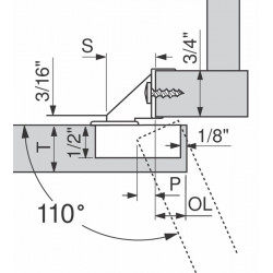 MONTAGE PLATE BLUM 1/4"