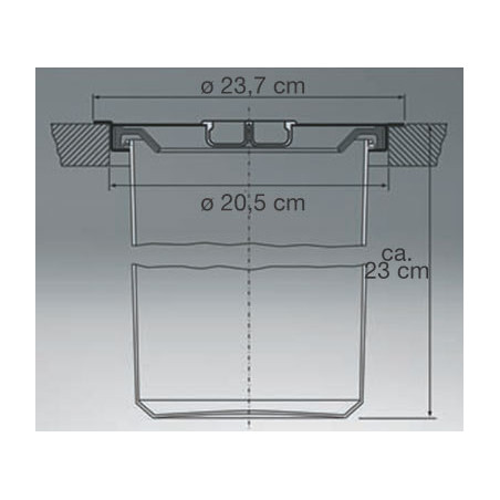 Papelera de acero inoxidable de 5 litros.