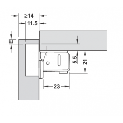 BISAGRA HAFELE BRAZO CORTO DIAMETRO 26 MM