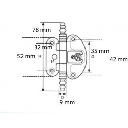 SCHARNIER ANSELMI BRÜNIERTEM MESSING H80